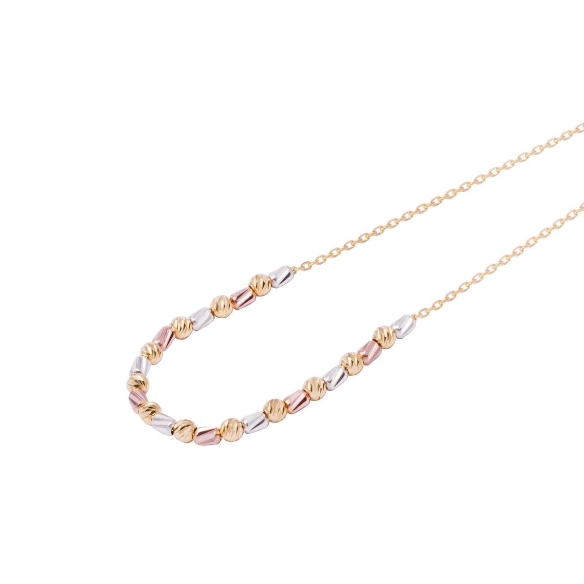 JB JOYAS BARON - Pulsera Oro Amarillo 18kt Detalles Tricolor Ajustable