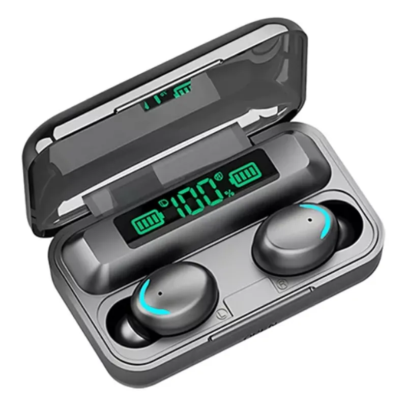 GENERICO - Auriculares in-ear inalámbricos  Bluetooth F9-5 negro con luz azul LED