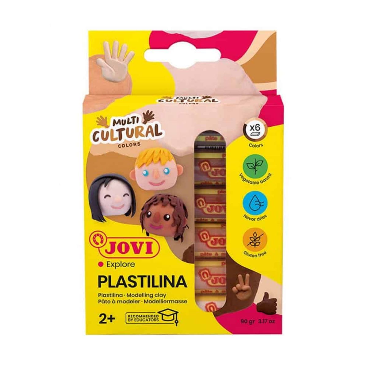 JOVI - Set de 6 Barras de Plastilina 15g Colores Multicultural Jovi
