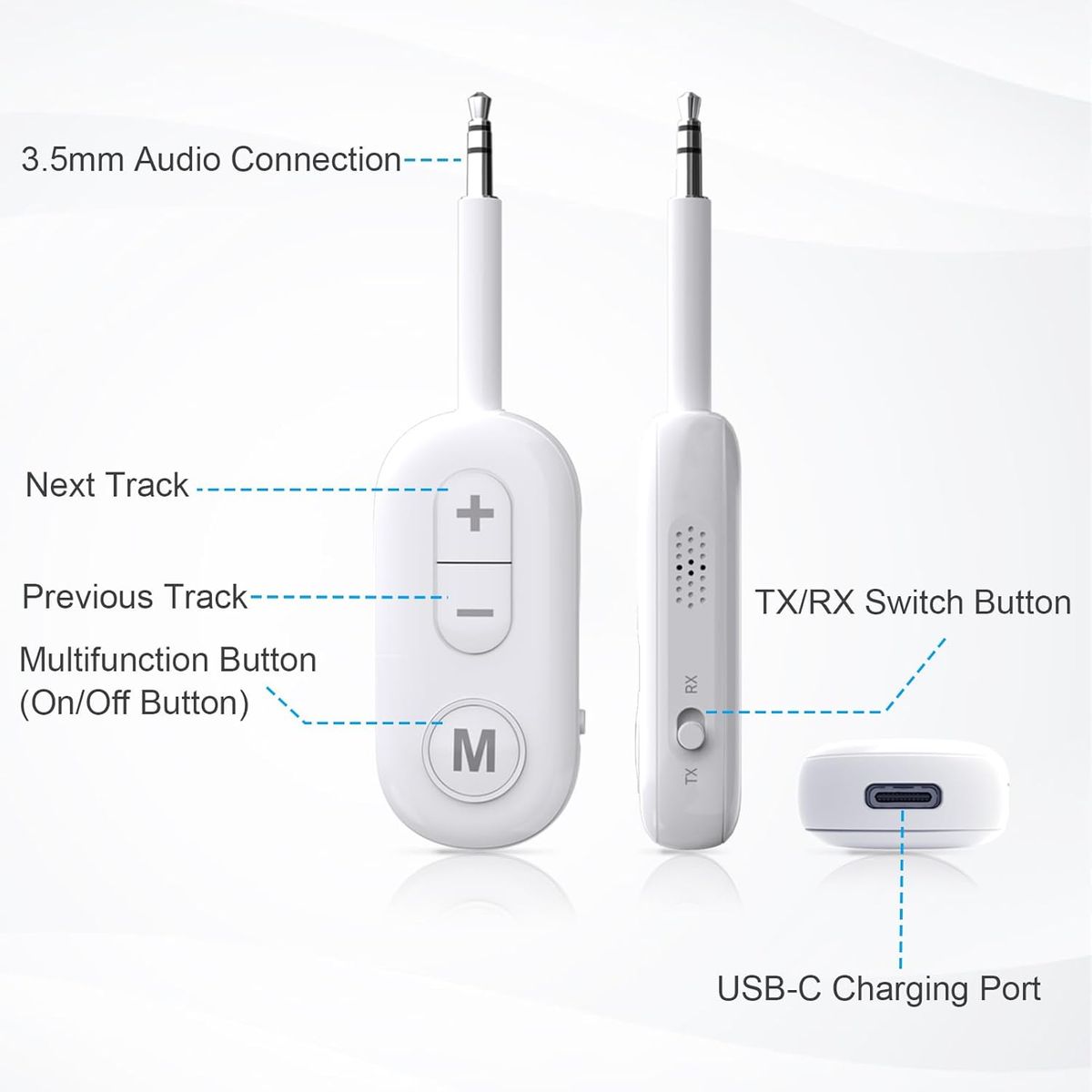 GENERICO - Adaptador Audifonos Para Viaje  Avion 35mm Blanco