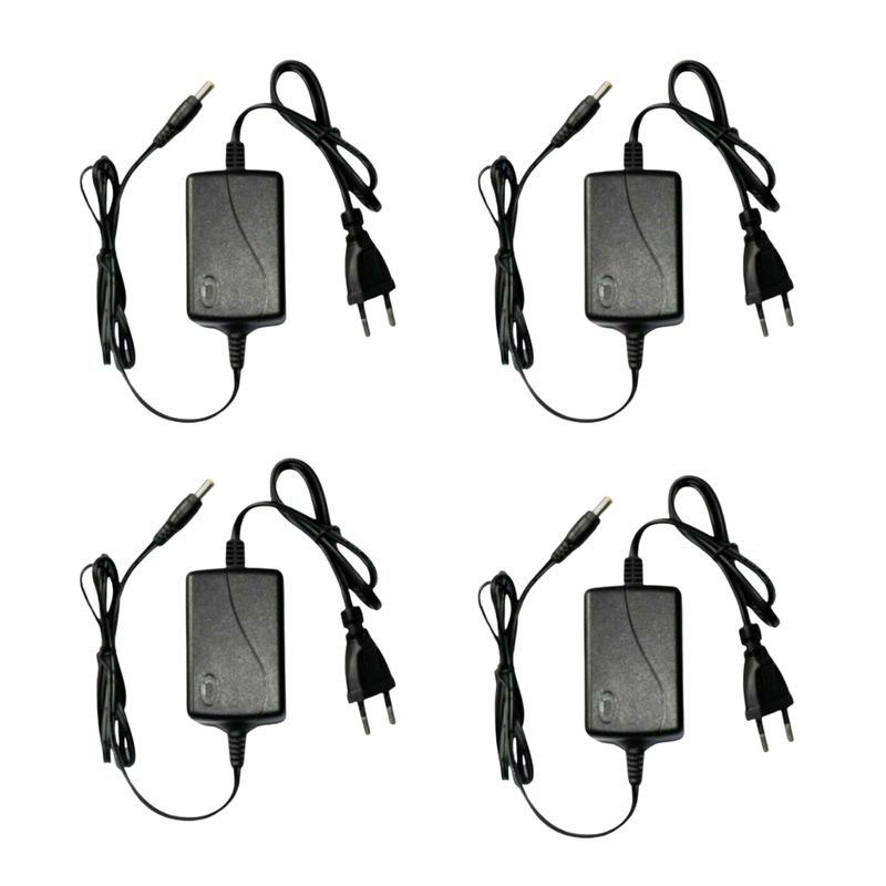 GENERICO - Pack 4 Fuentes de Poder 12V 1A con Cable — Alta Calidad y Seguridad