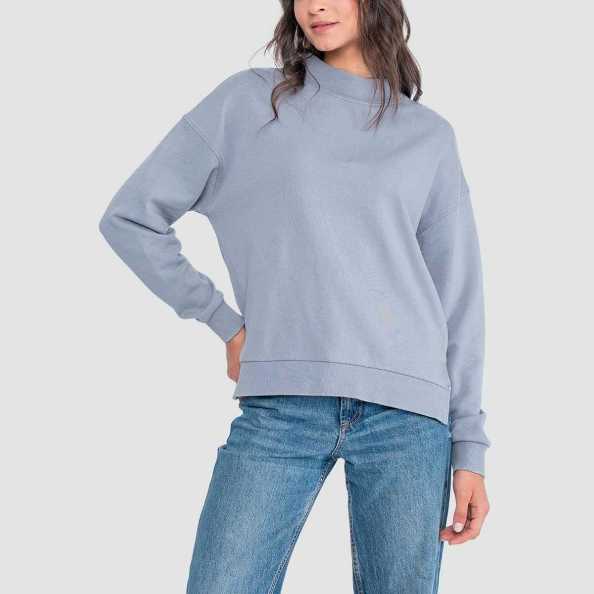 KAYA UNITE - Polerón Mock Neck Mujer - Denim