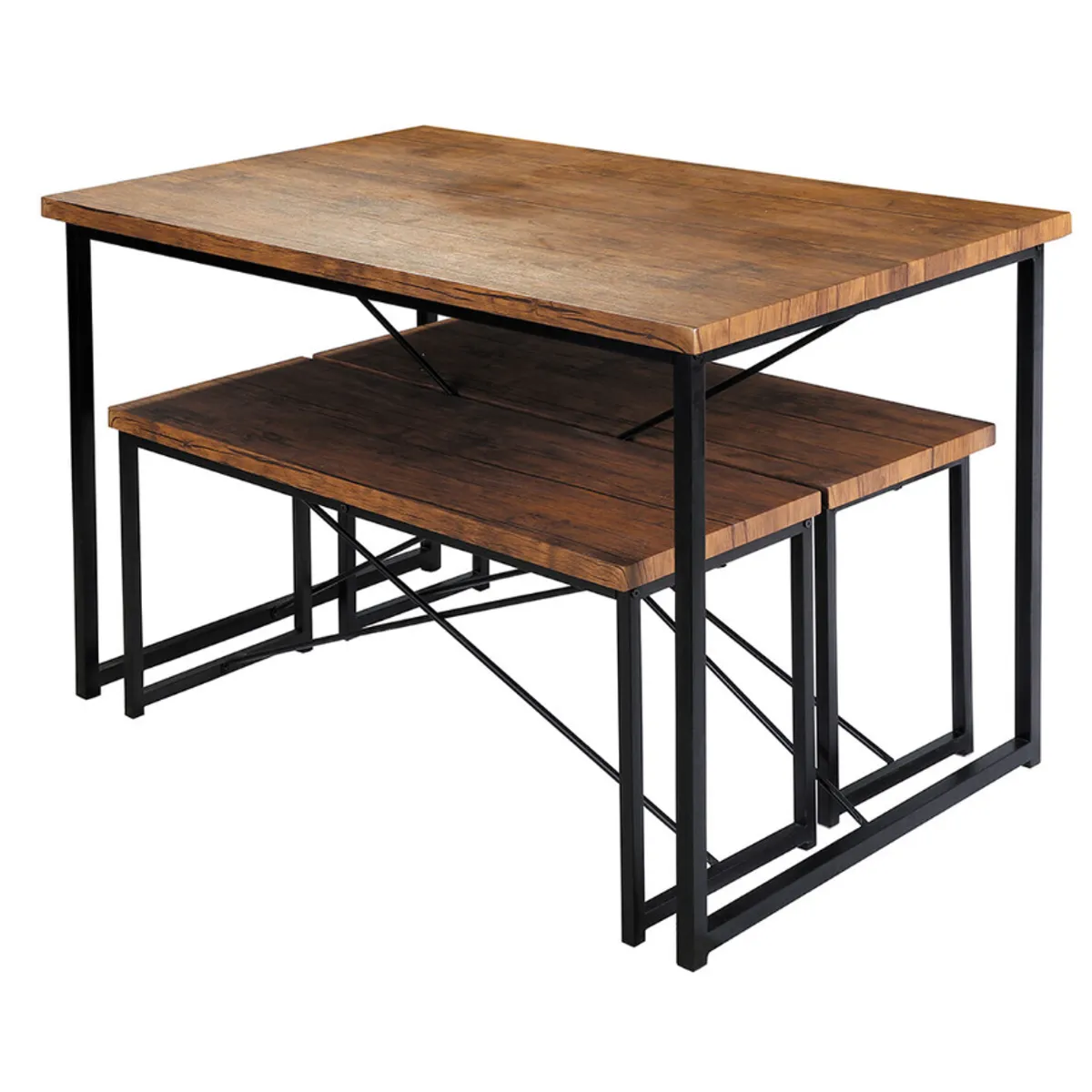 CUISINE BY IDETEX - Comedor Idetex Village + 2 Bancas Ahorra Espacio Y Elegancia