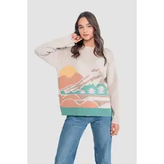 KAYA UNITE - Chaleco Jacquard Mujer Beige