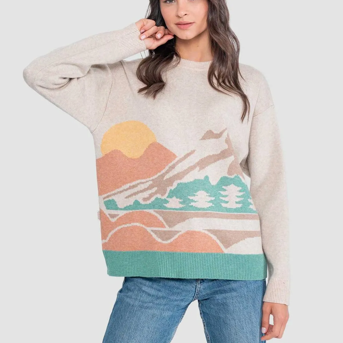 KAYA UNITE - Chaleco Jacquard Mujer Beige