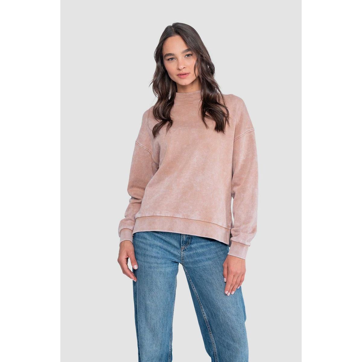 KAYA UNITE - Polerón Mock Neck Mujer - Terracota
