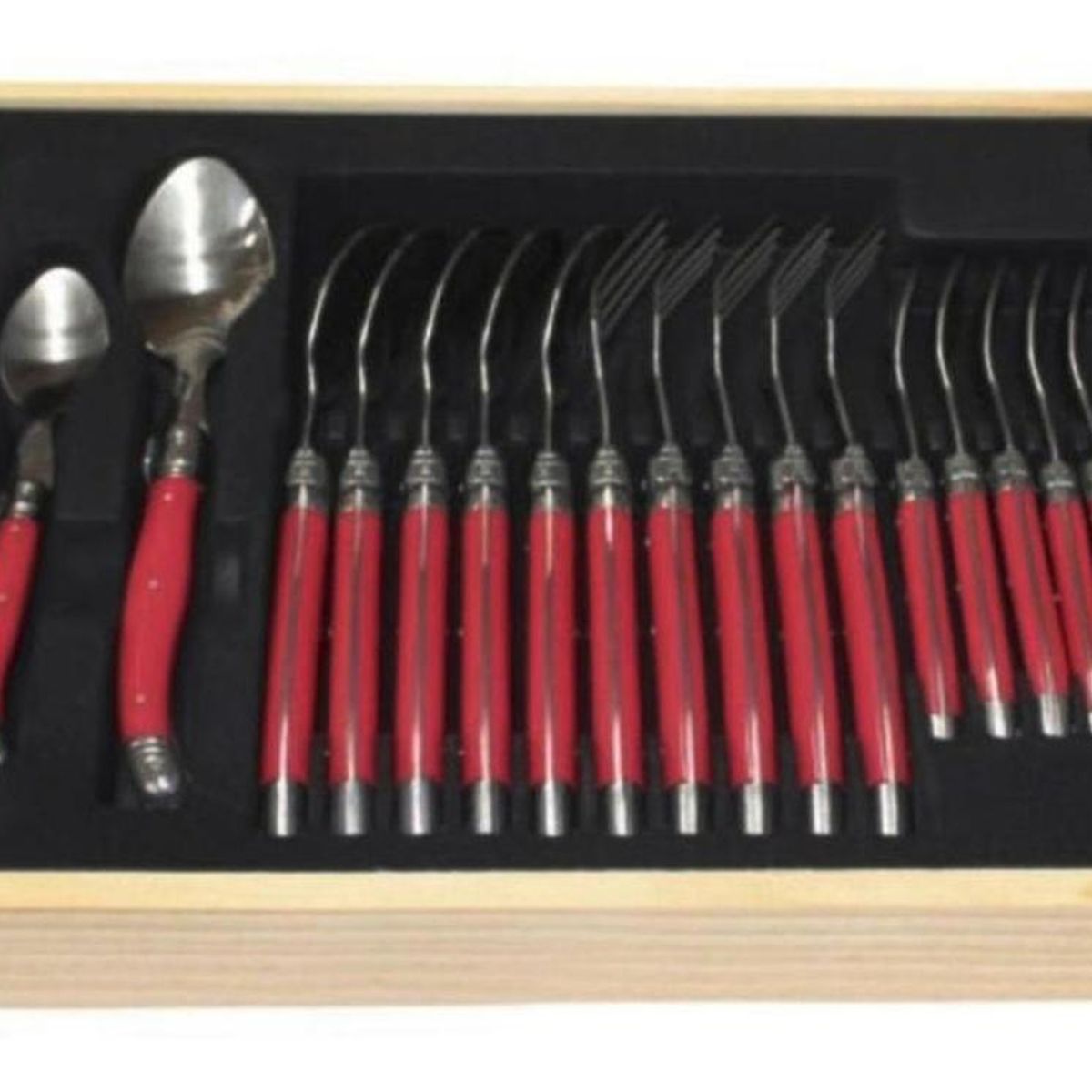 IMPORTCLICK - Set Cubiertos Tito Premium 24 Piezas Cocina - Rojo