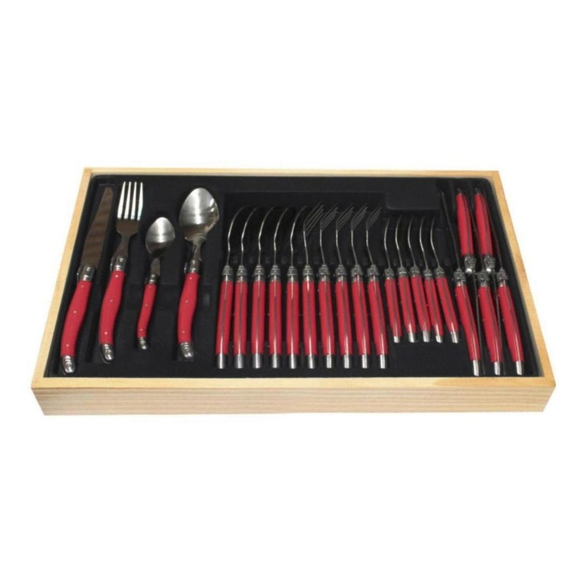 IMPORTCLICK - Set Cubiertos Tito Premium 24 Piezas Cocina - Rojo