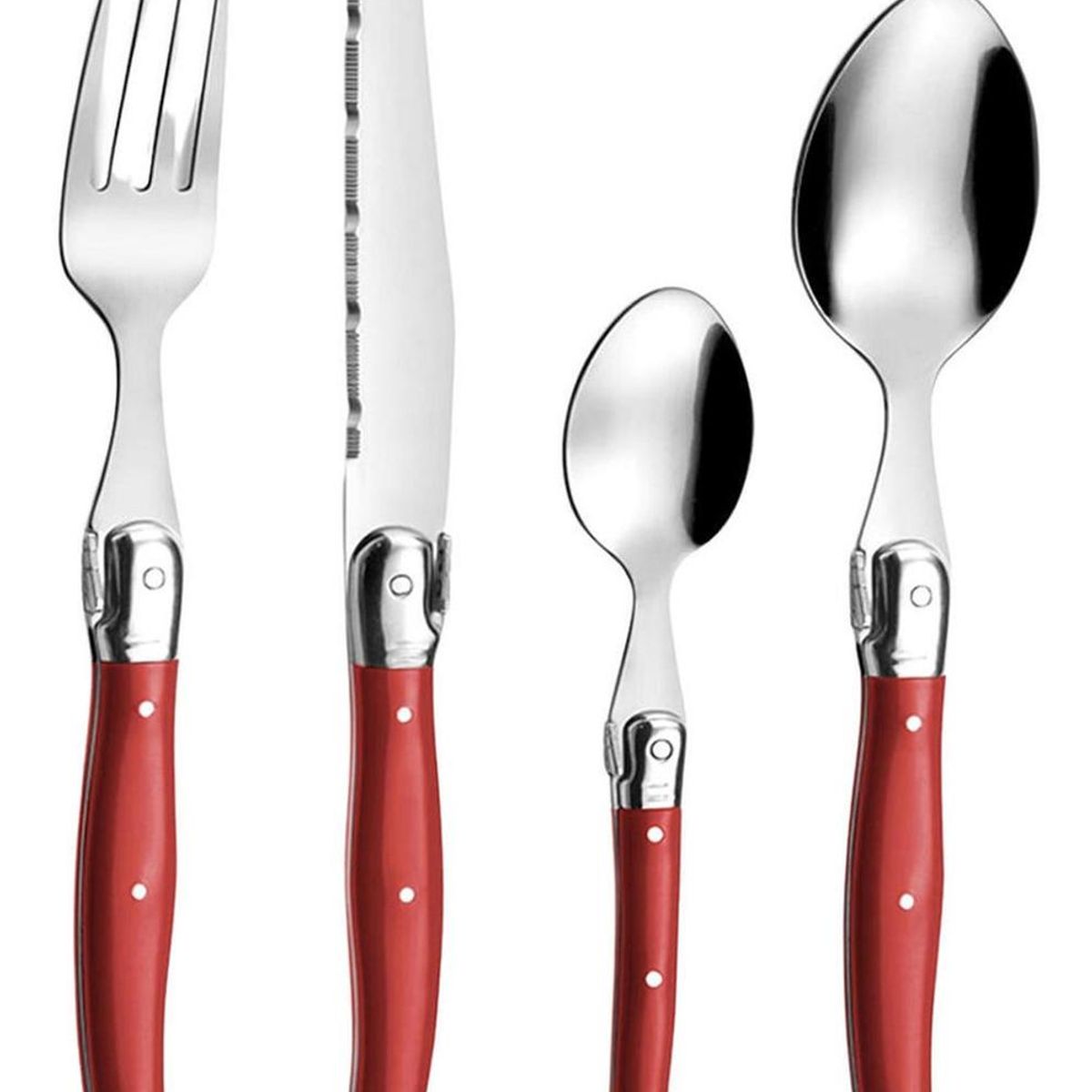 IMPORTCLICK - Set Cubiertos Tito Premium 24 Piezas Cocina - Rojo