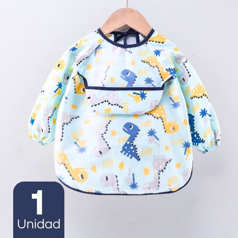 TEDMIMAK - Babero Delantal Impermeable Premium Con Mangas Larga Para Bebe Y Niño