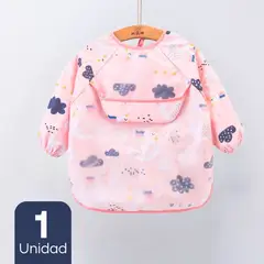 TEDMIMAK - Babero Delantal Impermeable Premium Con Mangas Larga Para Bebe Y Niña