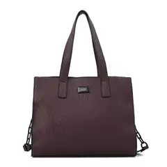 ZIOL - Cartera dos asas tres divisiones mediana nicki café oscuro