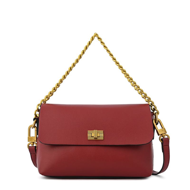 ZIOL - Cartera bandolera con tapa pequeña dorotea rojo oscuro