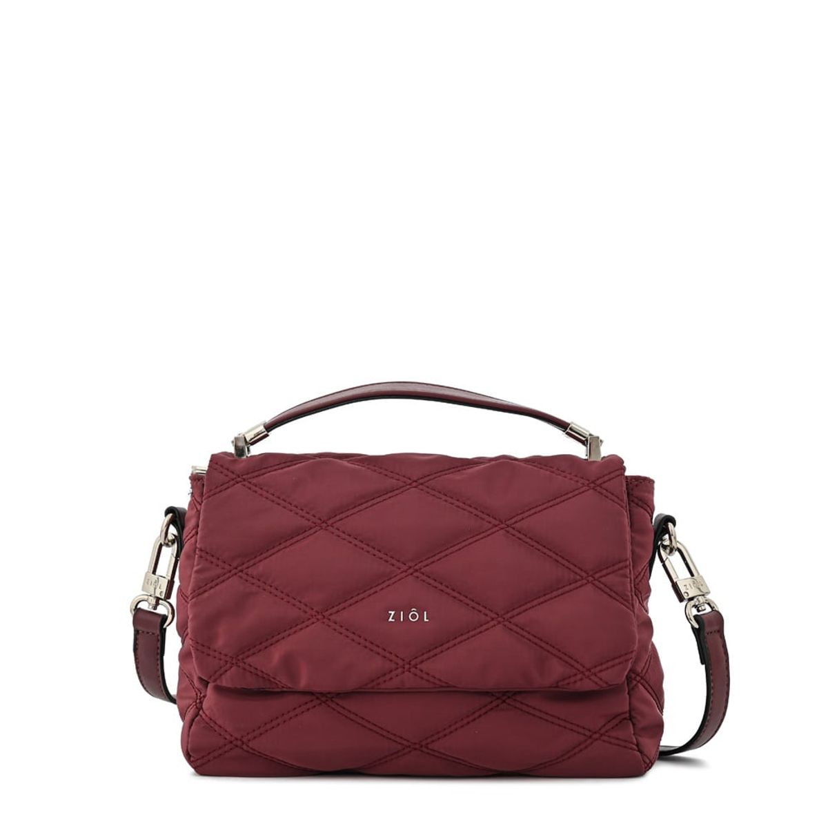 ZIOL - Cartera bandolera con tapa elvira pequeña burdeo