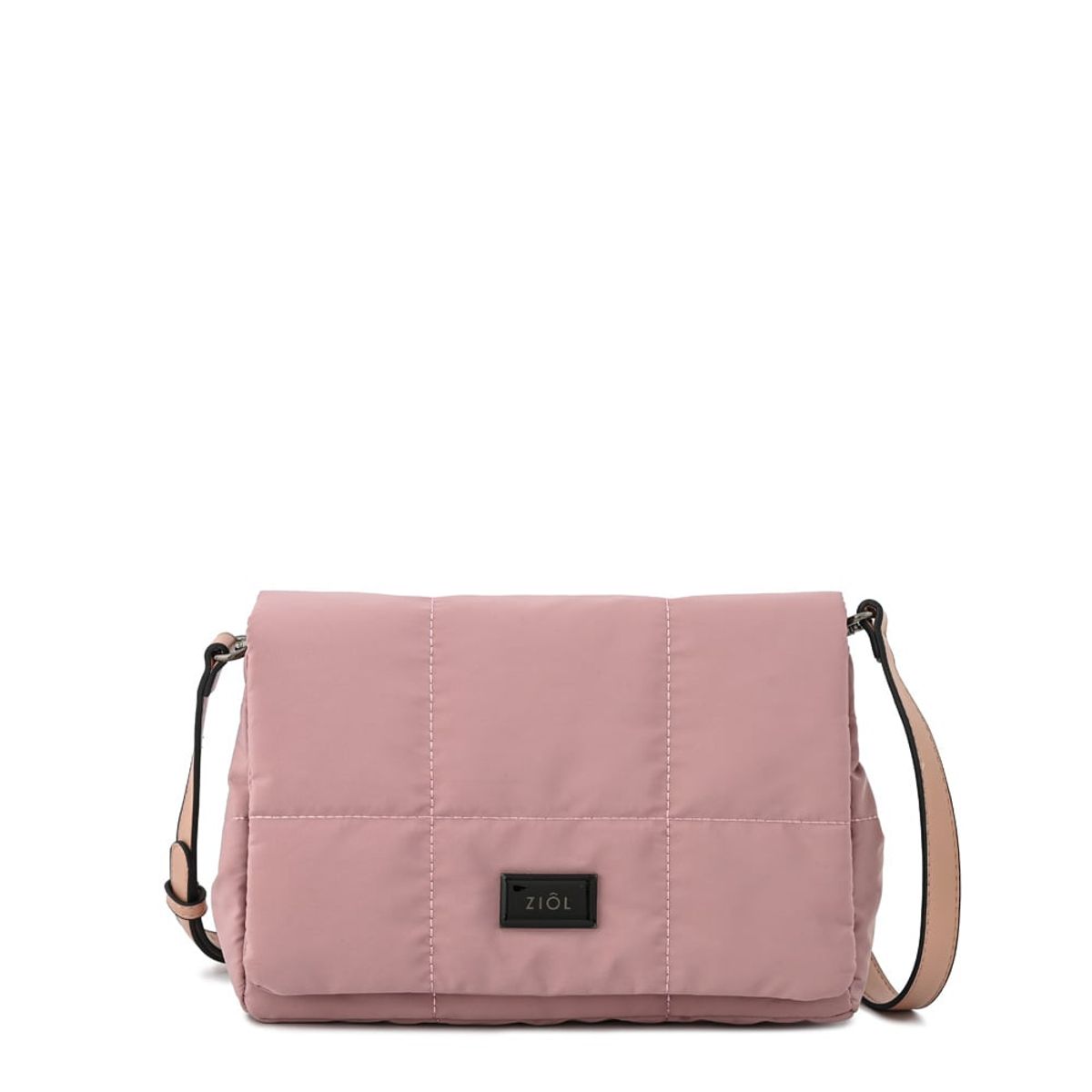 ZIOL - Cartera bandolera con tapa tanya mediana rosa viejo