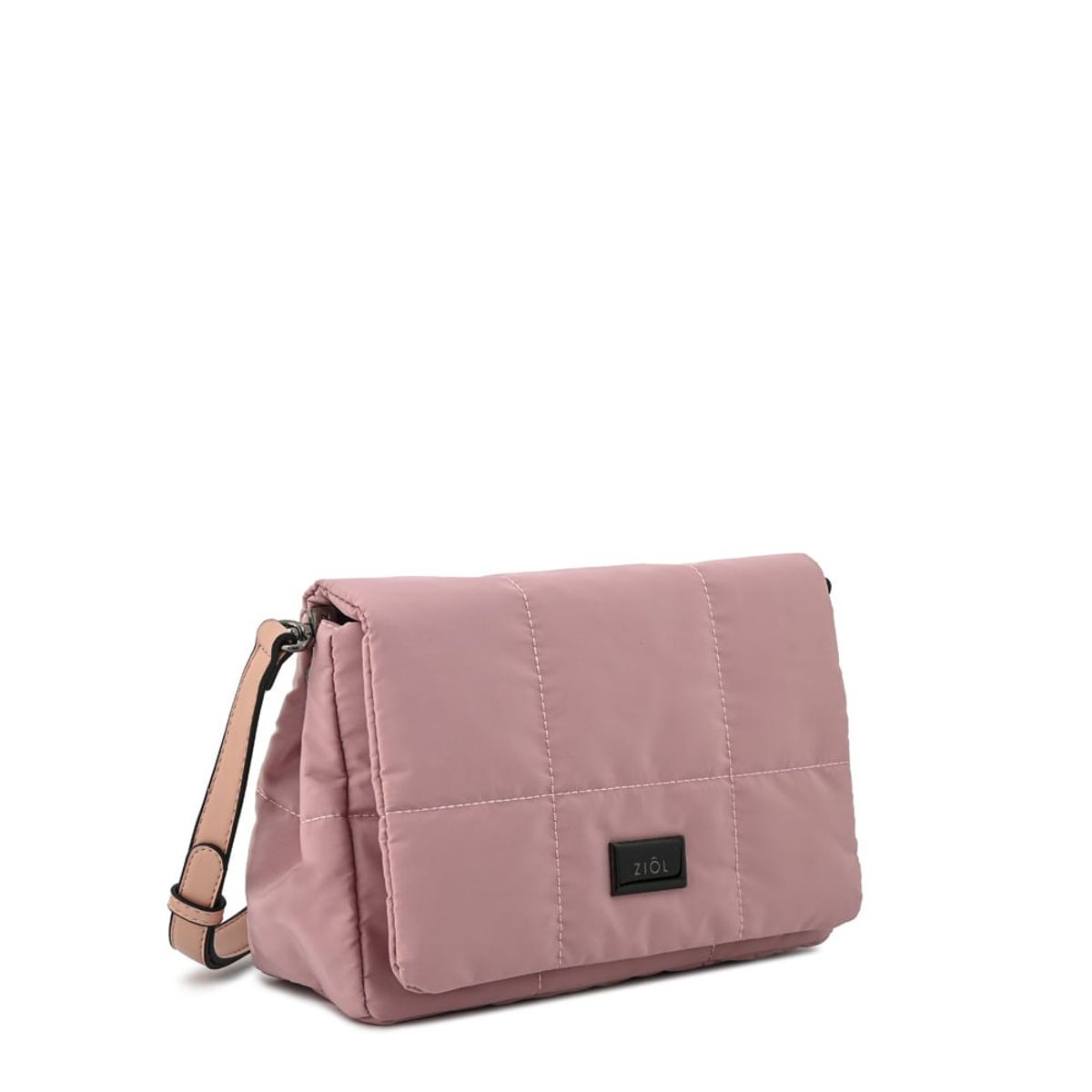 ZIOL - Cartera bandolera con tapa tanya mediana rosa viejo