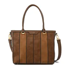 ZIOL - Cartera dos asas porta notebook grande bony café oscuro