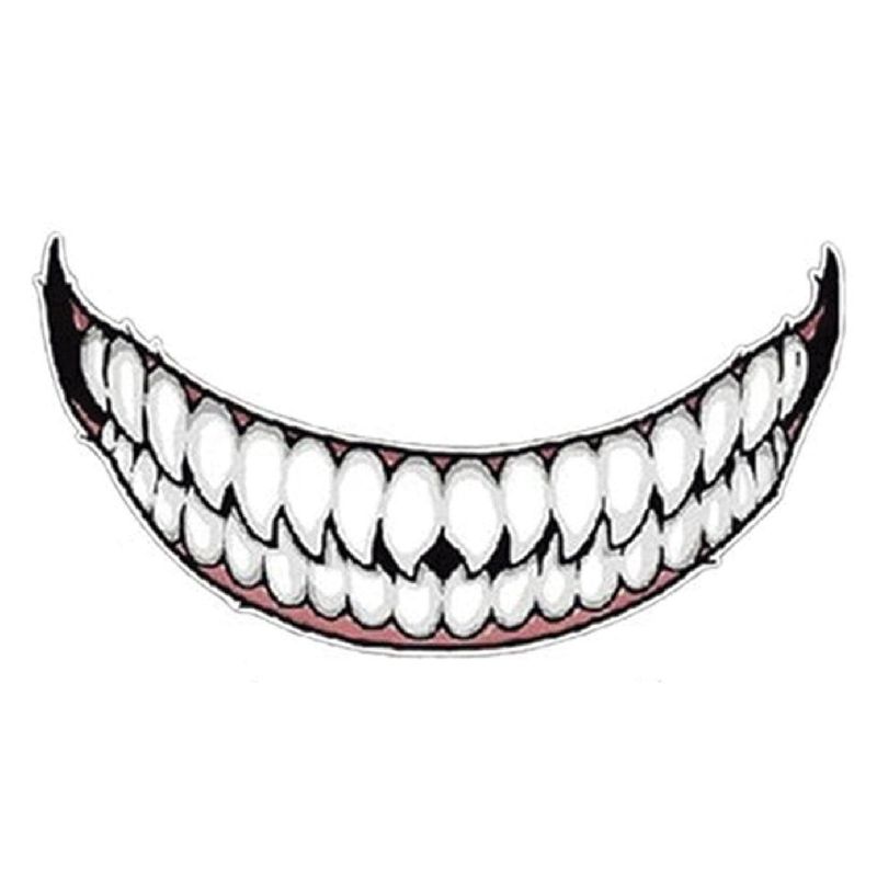GENERICO - 1 Sticker Casco Moto - Venom - Sonrisa - Pequeña