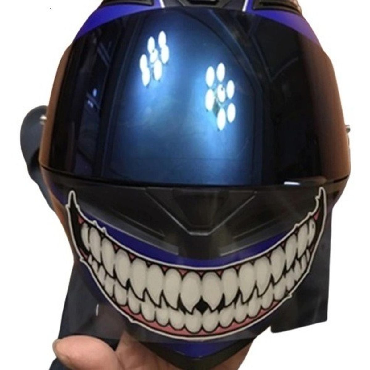 GENERICO - 1 Sticker Casco Moto - Venom - Sonrisa - Pequeña