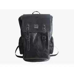 MOMO - Mochila Clásica Urbana de grande de piel con solapa