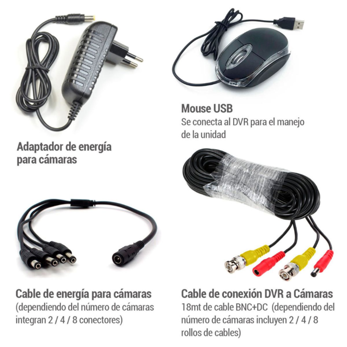 ARTIHOGAR - Kit Cctv 4 Cámaras Seguridad + Disco Duro 1 Terabyte Instalado en DVR HD 720P