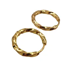 GENERICO - Argollas Enroscadas de Oro Laminado 18k, 20 mm