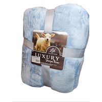 Frazada Plush con Sherpa Chiporro Azul Reversible 200x230