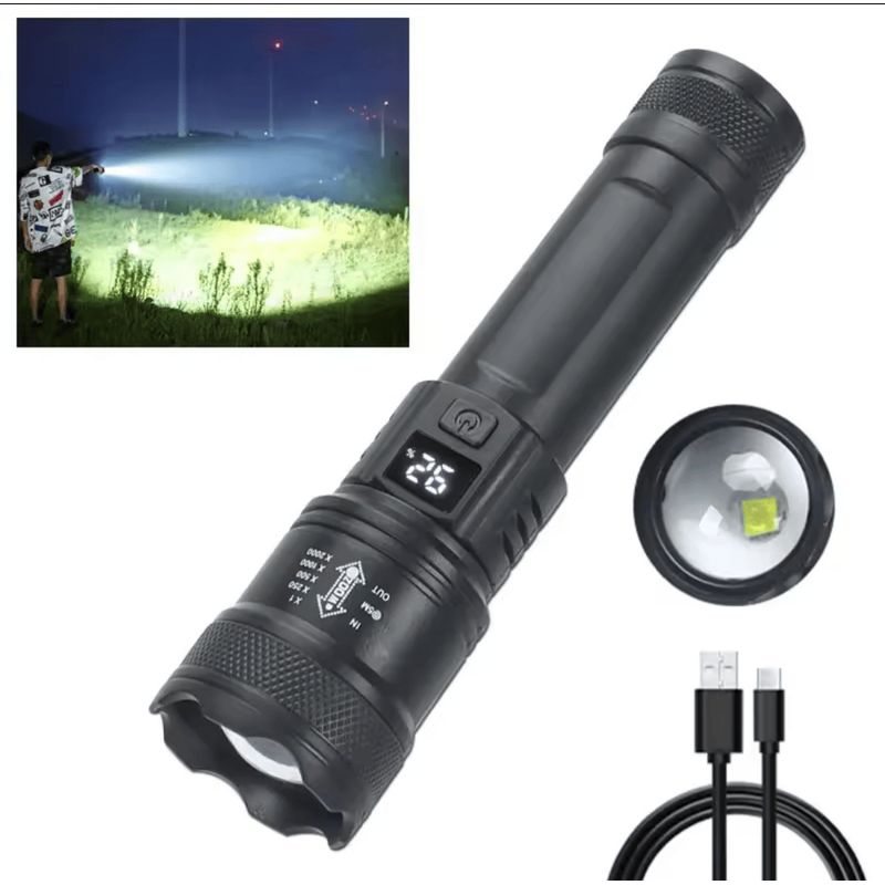 GENERICO - Linterna zoom recargable 2000 lm