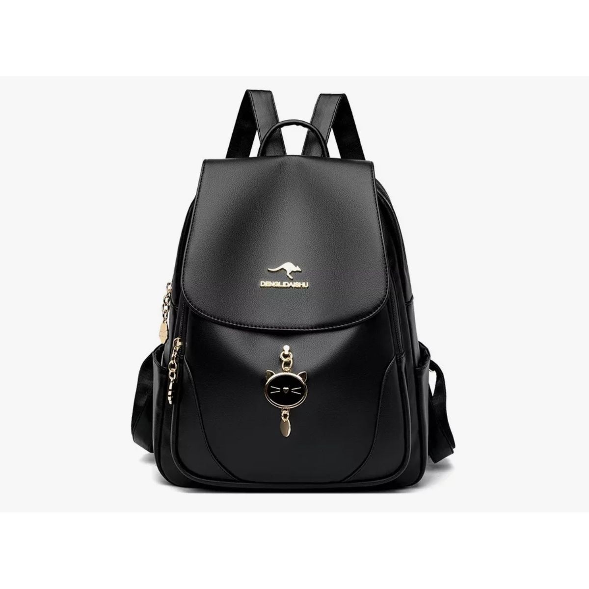 MOMO - Mochila Urbana Cuero Mujer 15l Color Negro Serie CAT