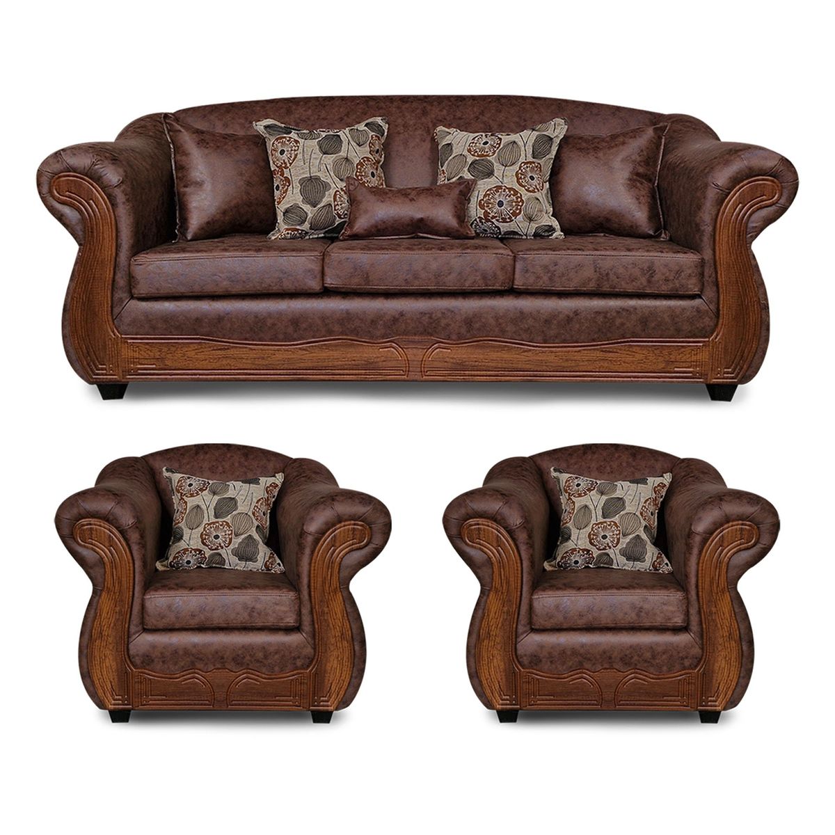 ADONIS LEUDH - Living 3+1+1 Estambul Envejecido Extra Grande Café Oscuro X