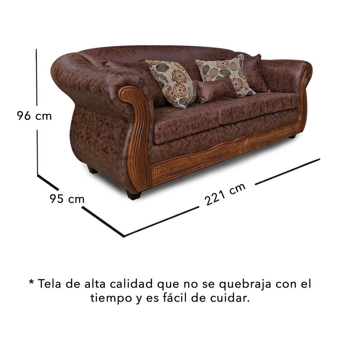 ADONIS LEUDH - Living 3+1+1 Estambul Envejecido Extra Grande Café Oscuro X