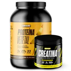 GOHARD - Pack Proteina Vegetal Banana 1 Kg + Creatina 300 Gr