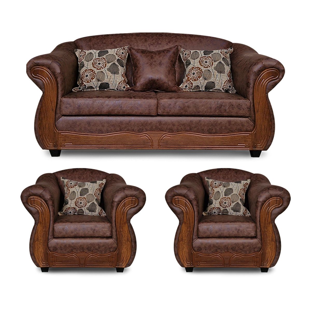 ADONIS LEUDH - Living 2+1+1 Estambul Envejecido Extra Grande Café Oscuro X