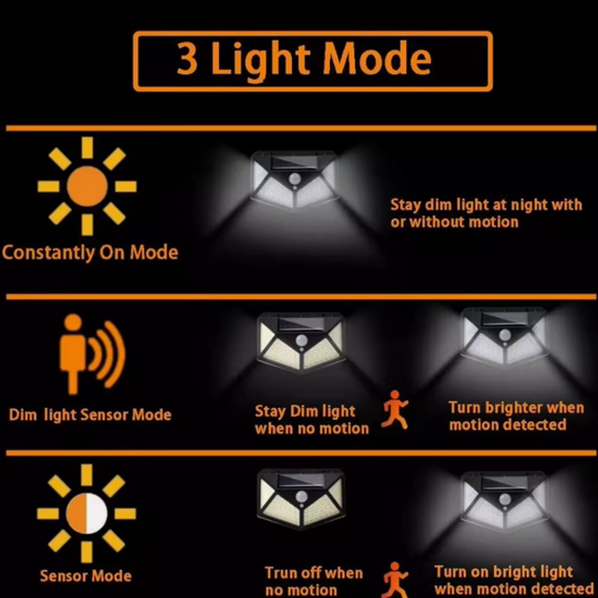 GENERICO - Luz led solar de jardin con sensor de movimiento