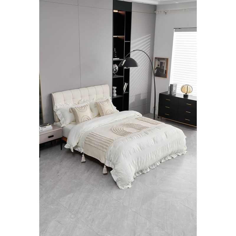 GENERICO - Set Decorativo de Piecera Bordada y 2 Cojines T006