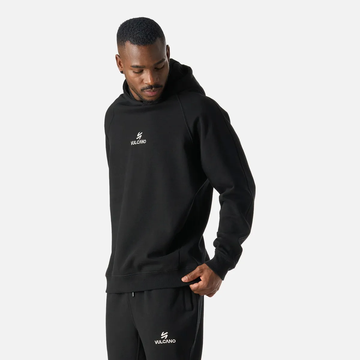 VULCANO - Polerón Hombre Cool Down Sweatshirt Hoody Negro Vulcano