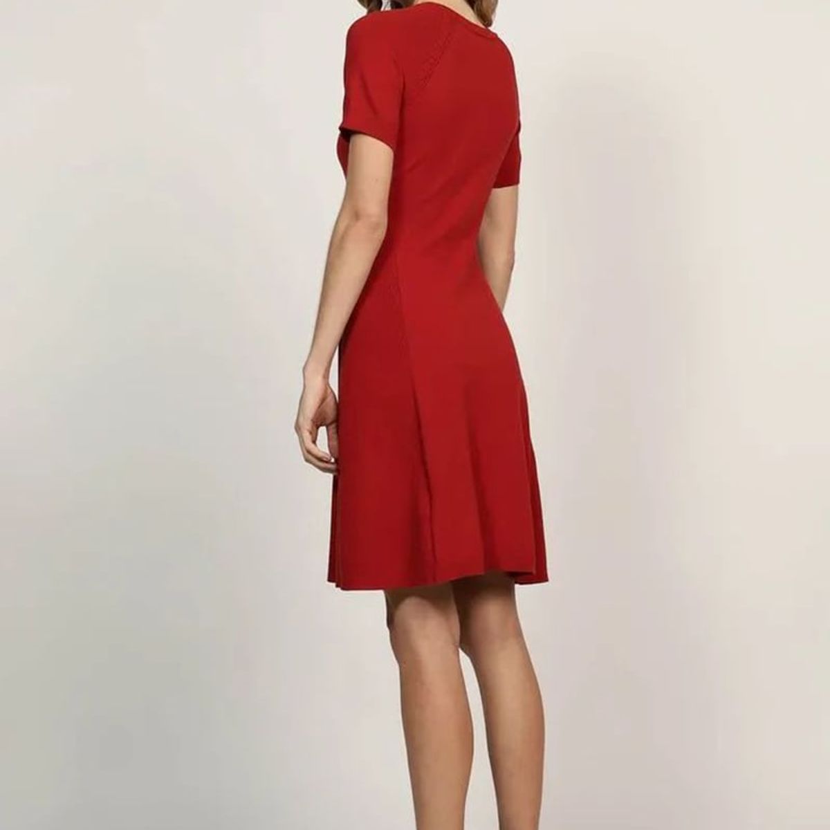 TOMMY HILFIGER - Vestido Corte Evasé Con Logo Rojo Tommy Hilfiger
