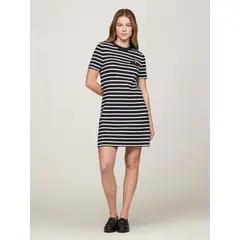TOMMY HILFIGER - Vestido Con Diseño De Rayas Azul