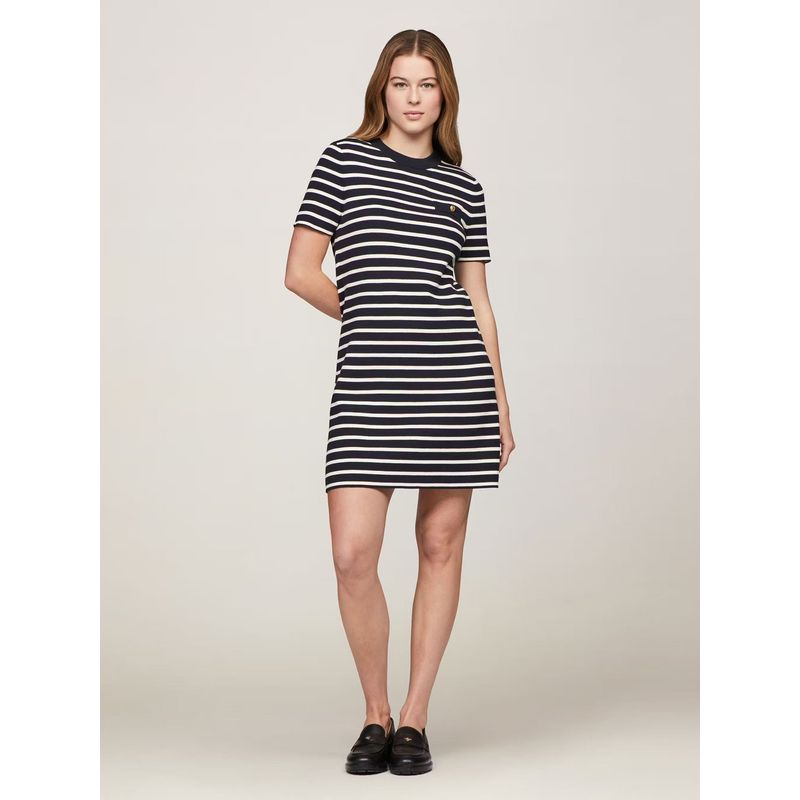 TOMMY HILFIGER - Vestido Con Diseño De Rayas Azul Tommy Hilfiger