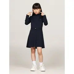 TOMMY HILFIGER - Vestido Solid Con Cinturón Azul