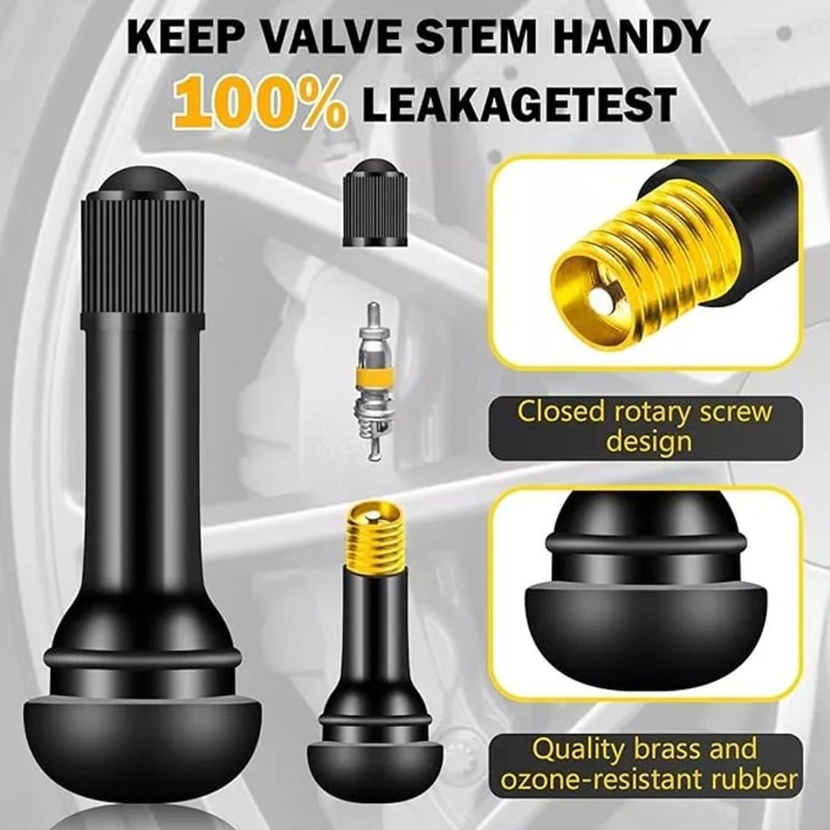 GENERICO - Paquete De 100 Valvulas Para Neumaticos Tr413 Tubulares