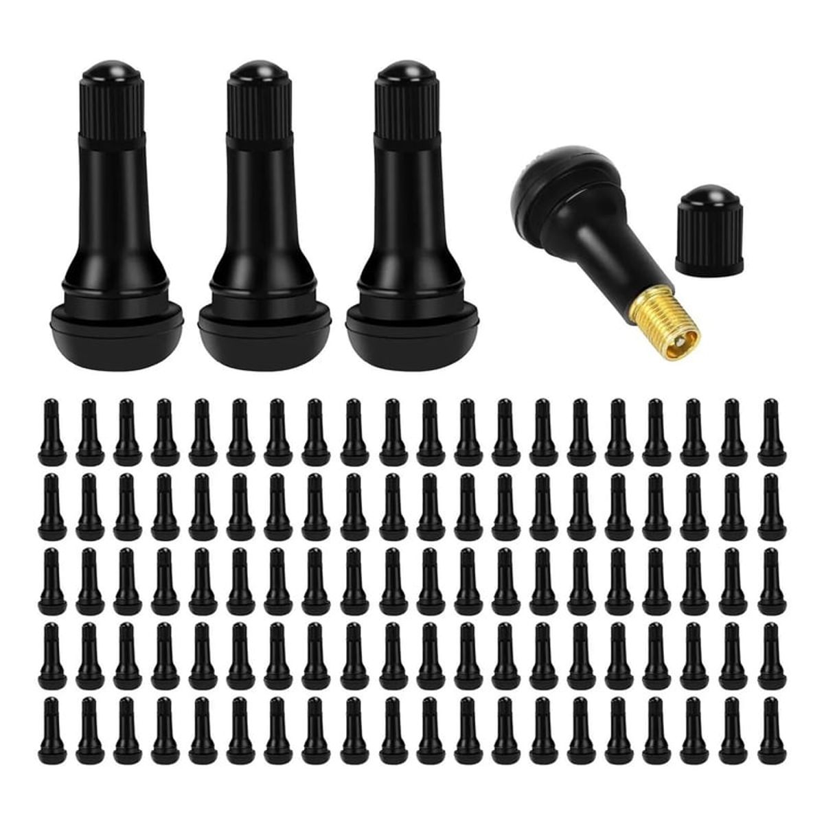 GENERICO - Paquete De 100 Valvulas Para Neumaticos Tr413 Tubulares