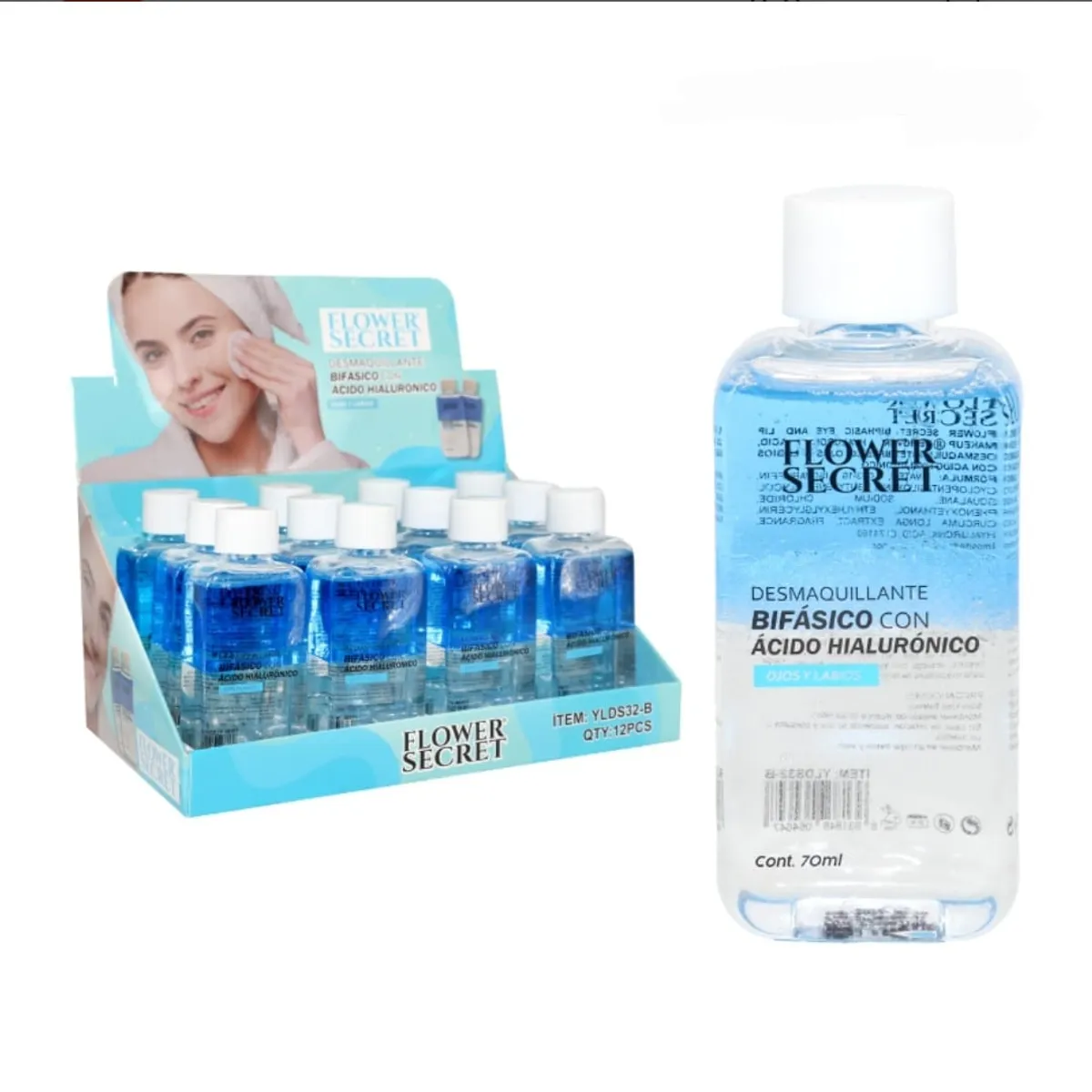 FLOWER SECRET - Desmaquillante Bifásico Con Ácido Hialurónico 70 Ml