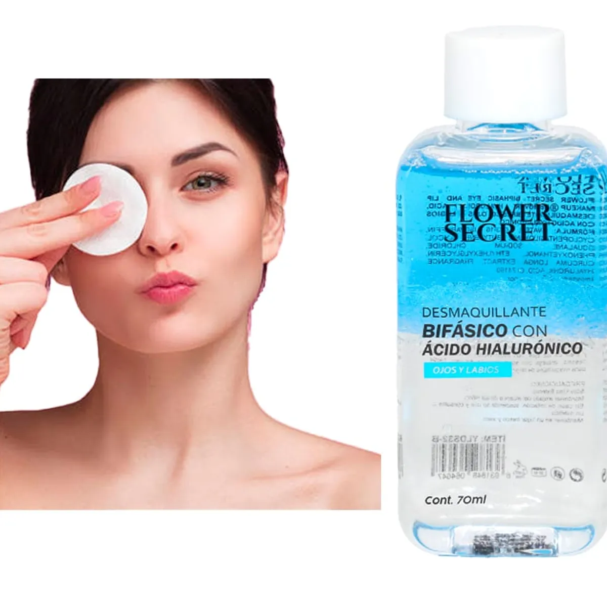 FLOWER SECRET - Desmaquillante Bifásico Con Ácido Hialurónico 70 Ml
