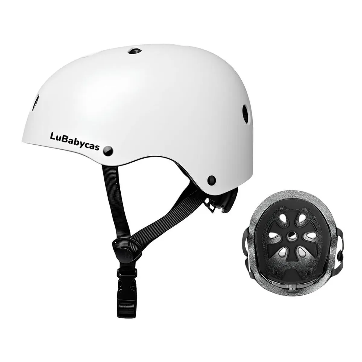 LUBABYCAS - Casco Infantil Bicicleta Regulable Fantasy Blanco LuBabycas