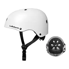 LUBABYCAS - Casco Infantil Bicicleta Regulable Fantasy Blanco