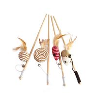 Juguete Varita Con Bola o Raton Para Gatos Mascotas