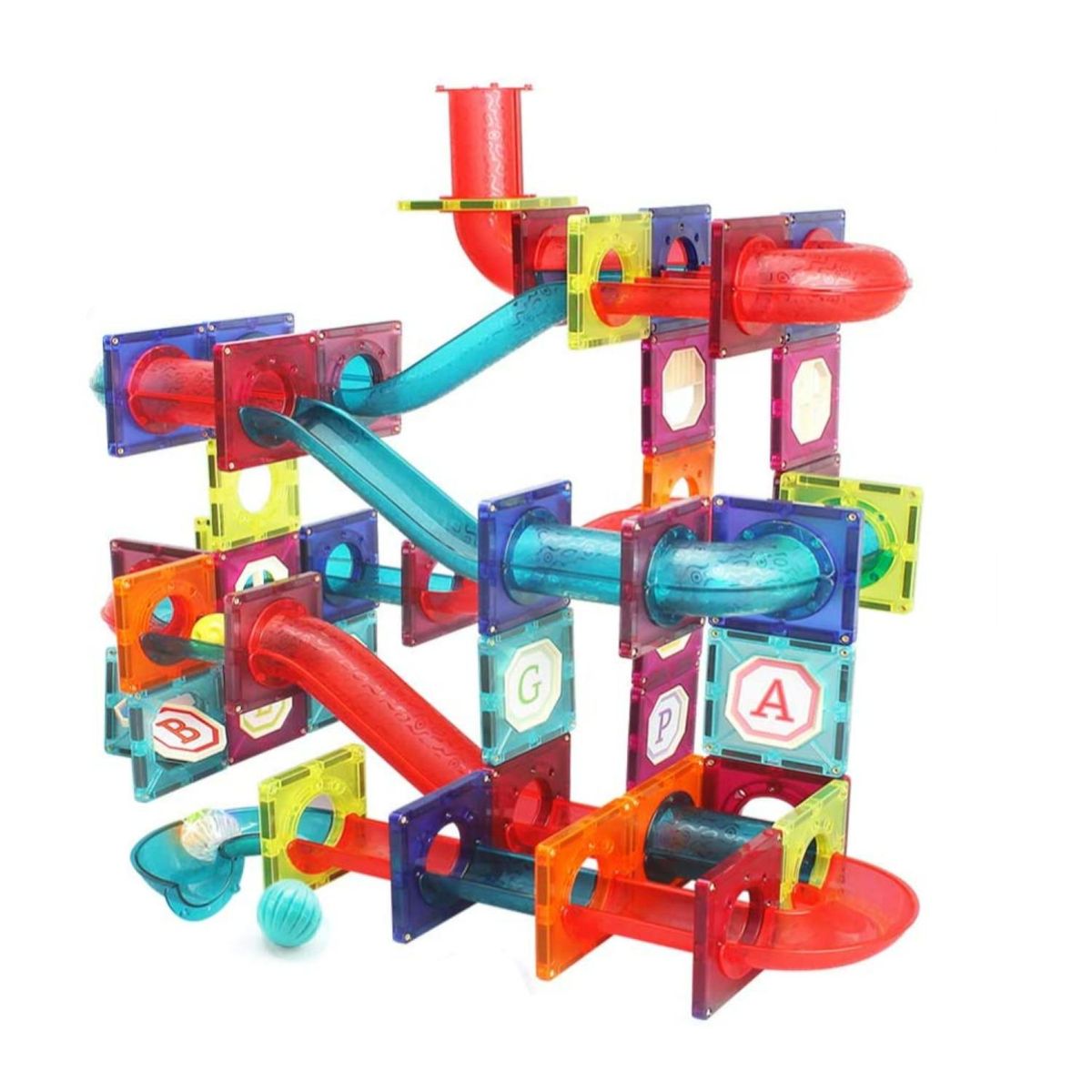 GENERICO - Juguete Construccion Bloques Magneticos 125 Piezas Colores