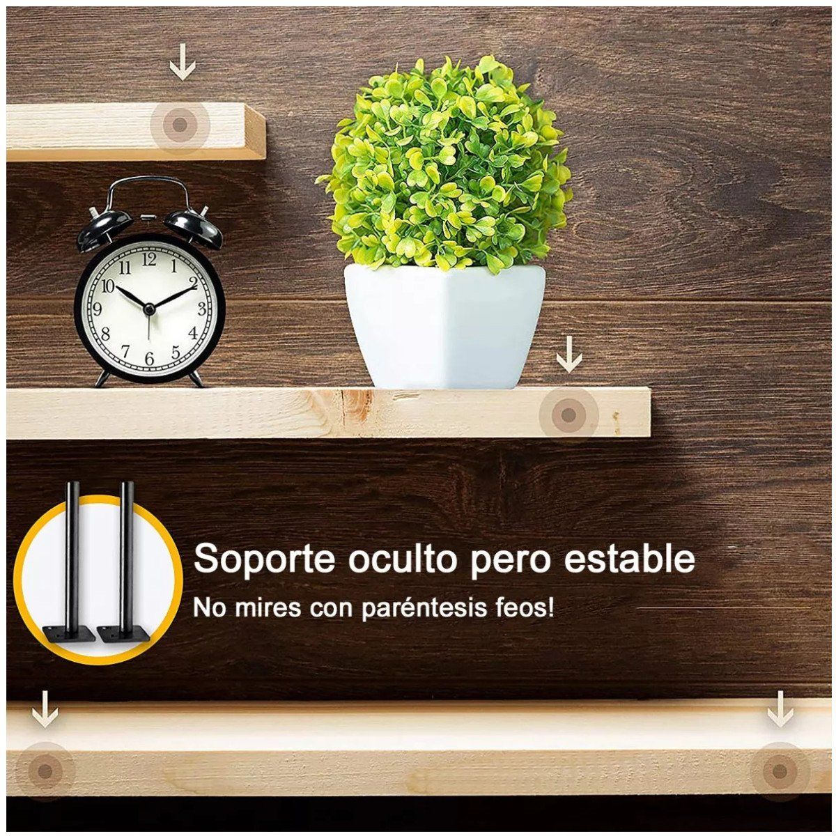 KUANGYE - Pack 8 Soporte Escuadra Para Repisa Estante 15 * 1.2 Cm