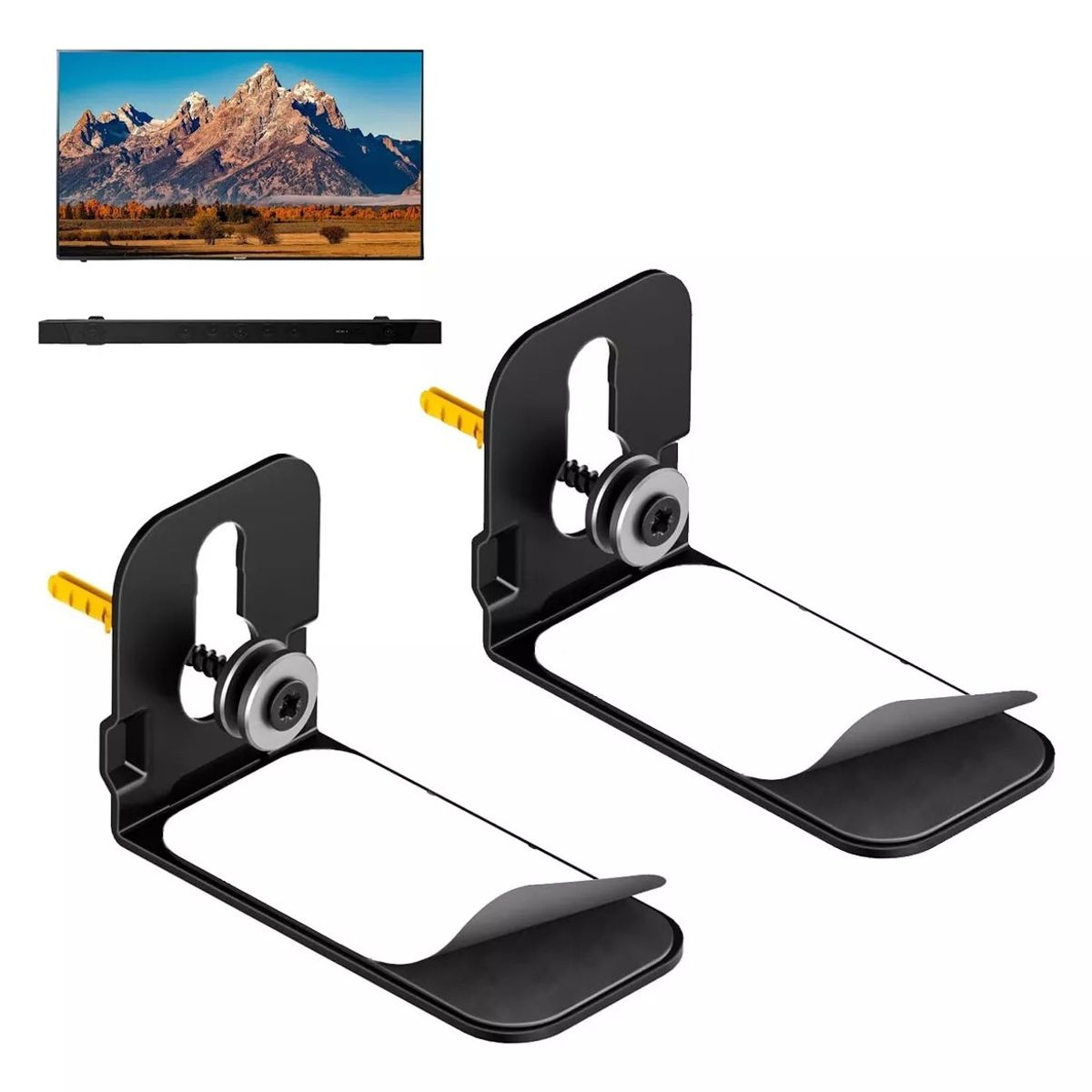 KUANGYE - Soporte Para Parlantes Y Soundbar 2 Unid A Muro 90°